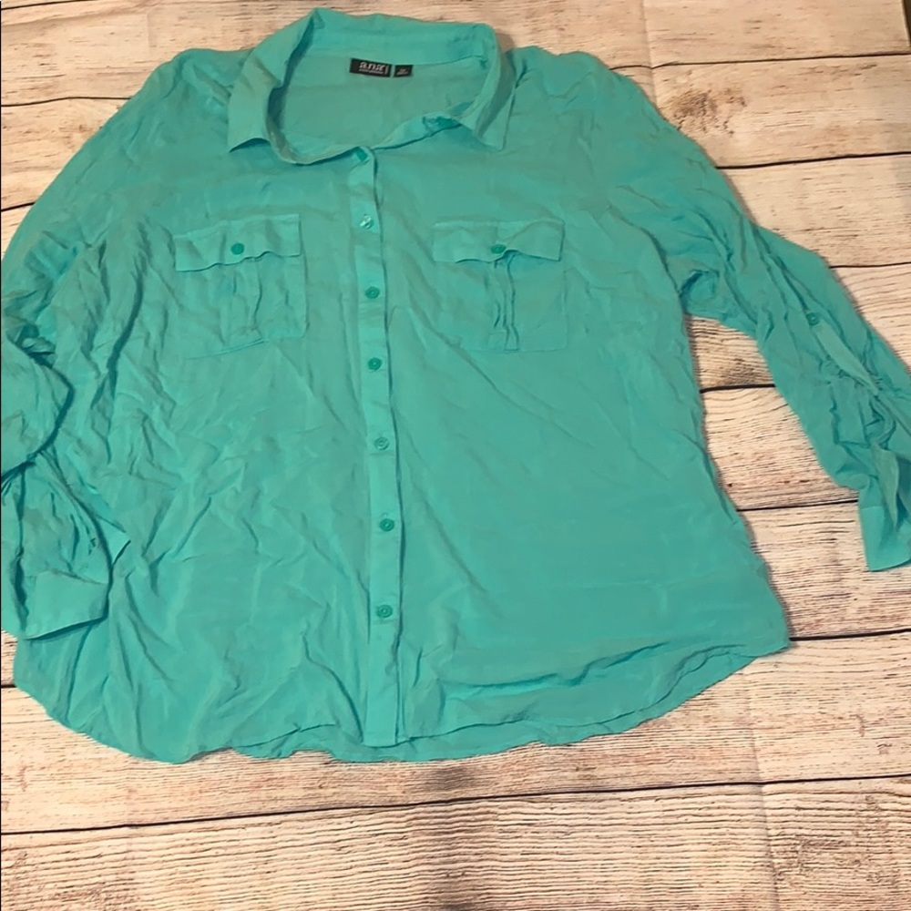 Ana teal blouse size 2x EUC